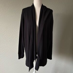 Athleta Pranayama Restore Wrap Cardigan Size Large Tall Black NWT